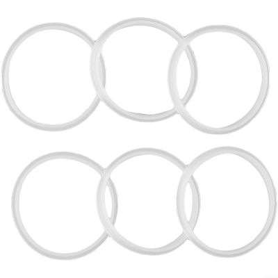 Silicone Lid Gasket Replacement for Hydration Bottles, Leak Sealing For Ring for Reusable Squeeze Bottle Series, White Matte Rubber Cup Gasket, Dishwasher Safe, 6 Pack