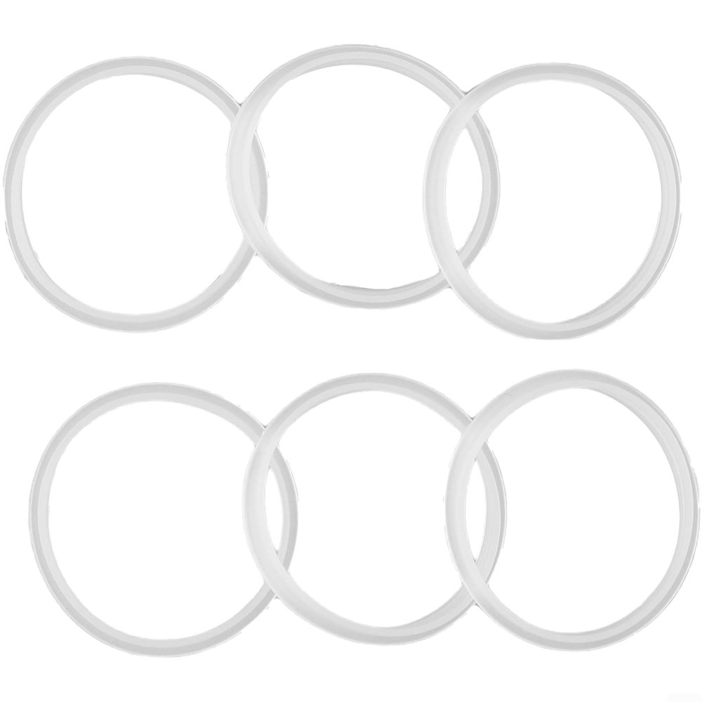 Silicone Lid Gasket Replacement for Hydration Bottles, Leak Sealing For Ring for Reusable Squeeze Bottle Series, White Matte Rubber Cup Gasket, Dishwasher Safe, 6 Pack