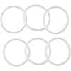 Silicone Lid Gasket Replacement for Hydration Bottles, Leak Sealing For Ring for Reusable Squeeze Bottle Series, White Matte Rubber Cup Gasket, Dishwasher Safe, 6 Pack view 1