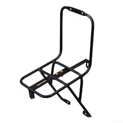 Aluminium Alloy Mountain Bike Front Rack Cargo Basket Bracket, Steel Plate Connector for Scooter and Bicycle, Black, Easy Installation Travel Shelf(for disc brake bike)